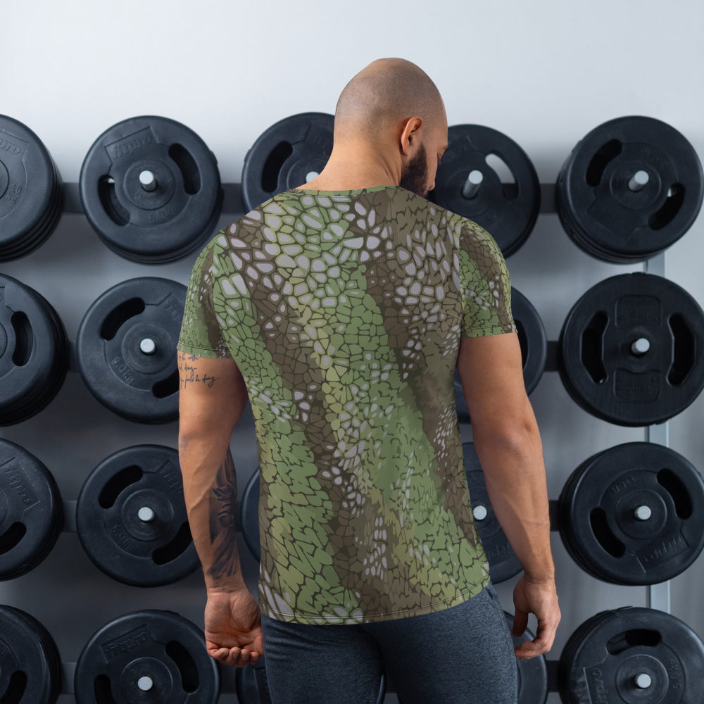 Modern Warfare Dragon Skin Green CAMO Men’s Athletic T-shirt - Mens T-Shirt