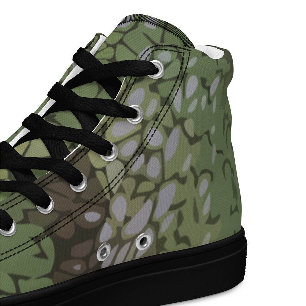 Modern Warfare Dragon Skin Green CAMO Men’s high top canvas shoes - Mens High Top Canvas Shoes