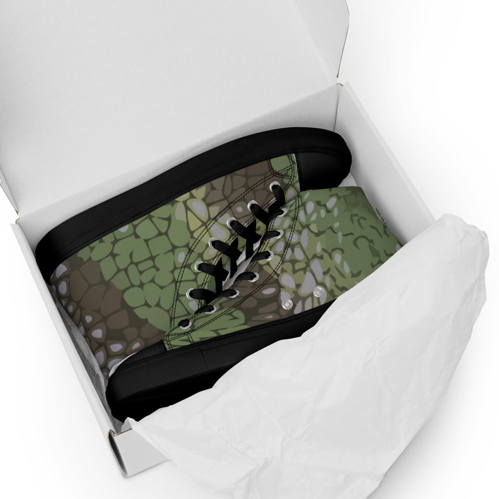 Modern Warfare Dragon Skin Green CAMO Men’s high top canvas shoes - Mens High Top Canvas Shoes