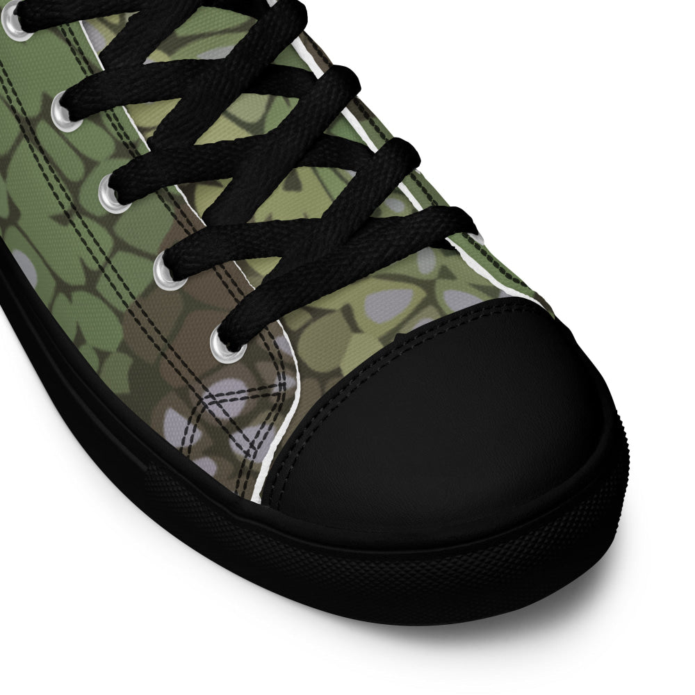 Modern Warfare Dragon Skin Green CAMO Men’s high top canvas shoes - Mens High Top Canvas Shoes