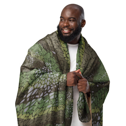 Modern Warfare Dragon Skin Green CAMO Sherpa blanket - Blanket