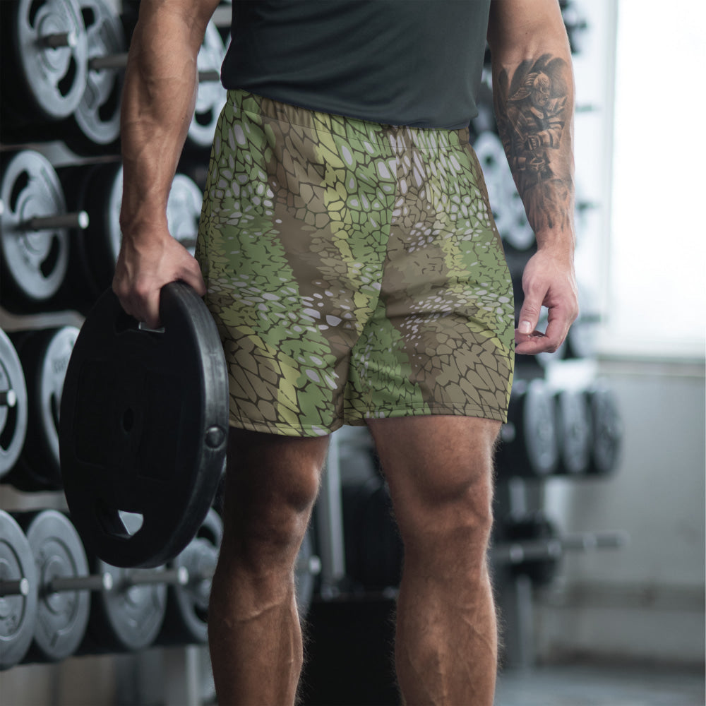 Modern Warfare Dragon Skin Green CAMO Unisex Athletic Long Shorts - 2XS