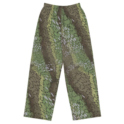 Modern Warfare Dragon Skin Green CAMO unisex wide-leg pants - 2XS - Unisex Wide-Leg Pants