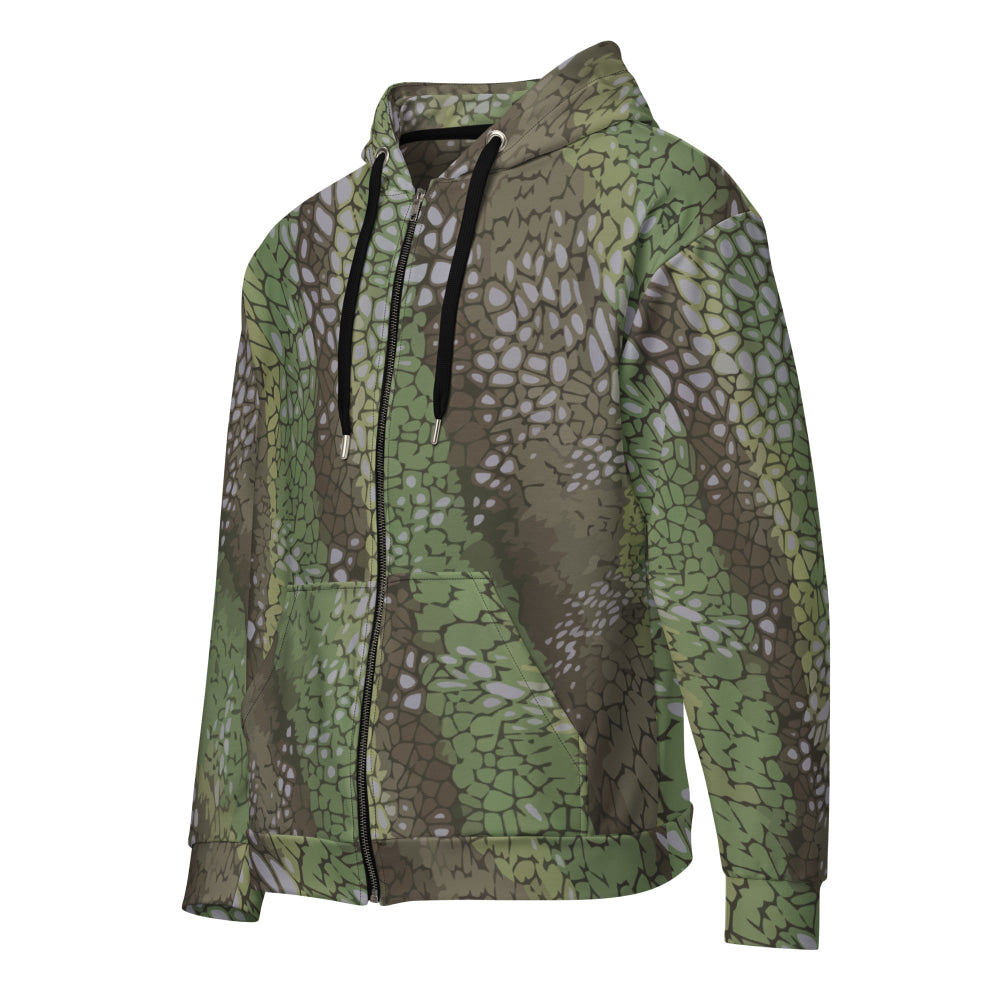 Modern Warfare Dragon Skin Green CAMO Unisex zip hoodie - 2XS - Zip Hoodie