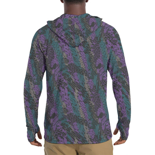 Modern Warfare Dragon Skin Neon CAMO Mens Sunscreen Sports Hoodie With Thumb Holes