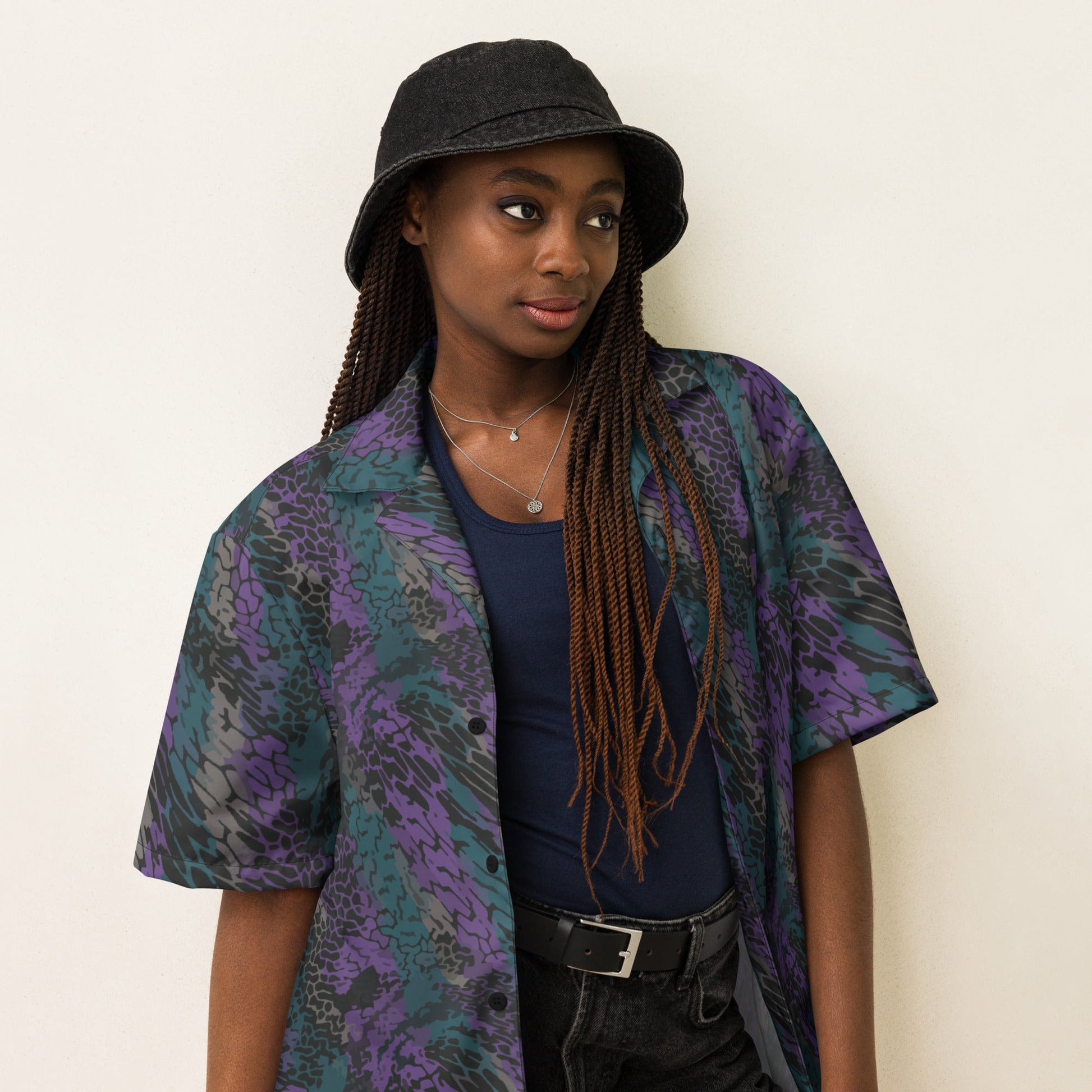 Modern Warfare Dragon Skin Neon CAMO Unisex button shirt - Button Shirts