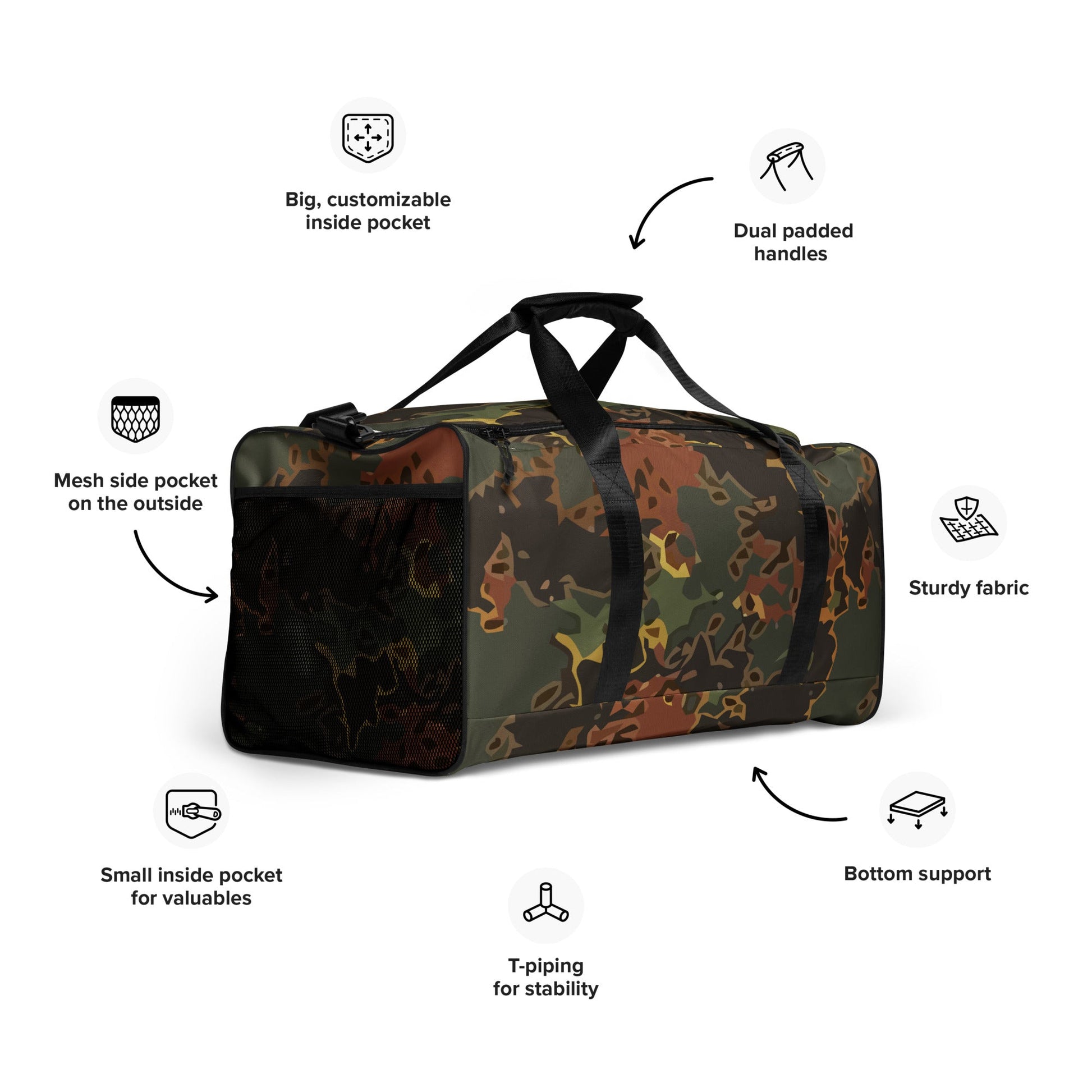 Modern Warfare Fractal Flecktarn Autumn CAMO Duffle Bag