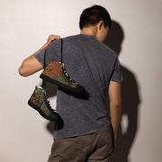 Autumn Fractal CAMO Mens High-Top Canvas Shoes