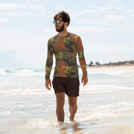 Autumn Fractal CAMO Mens Long-Sleeve Rash Guard - XS