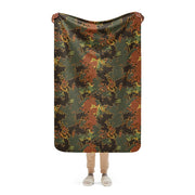 Autumn Fractal CAMO Sherpa Blanket - 37″×57″