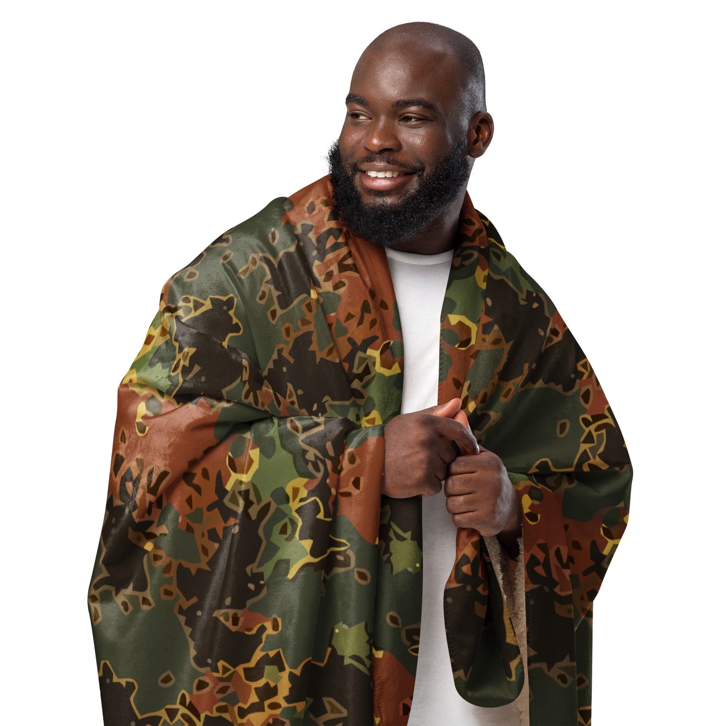 Modern Warfare Fractal Flecktarn Autumn CAMO Sherpa blanket - Blanket
