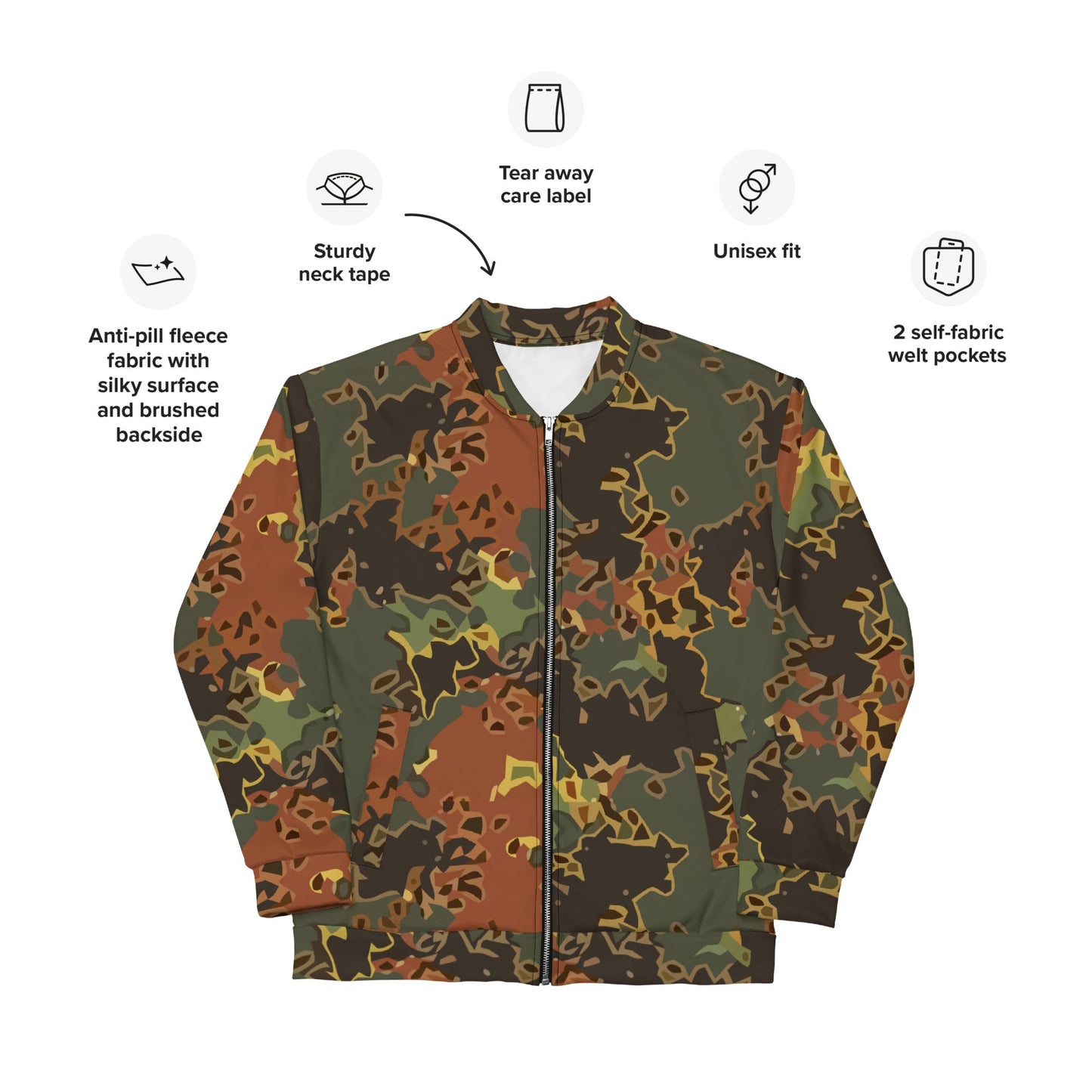 Modern Warfare Fractal Flecktarn Autumn CAMO Unisex Bomber Jacket