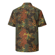 Autumn Fractal CAMO Unisex Short-Sleeve Button Shirt - Button-Up