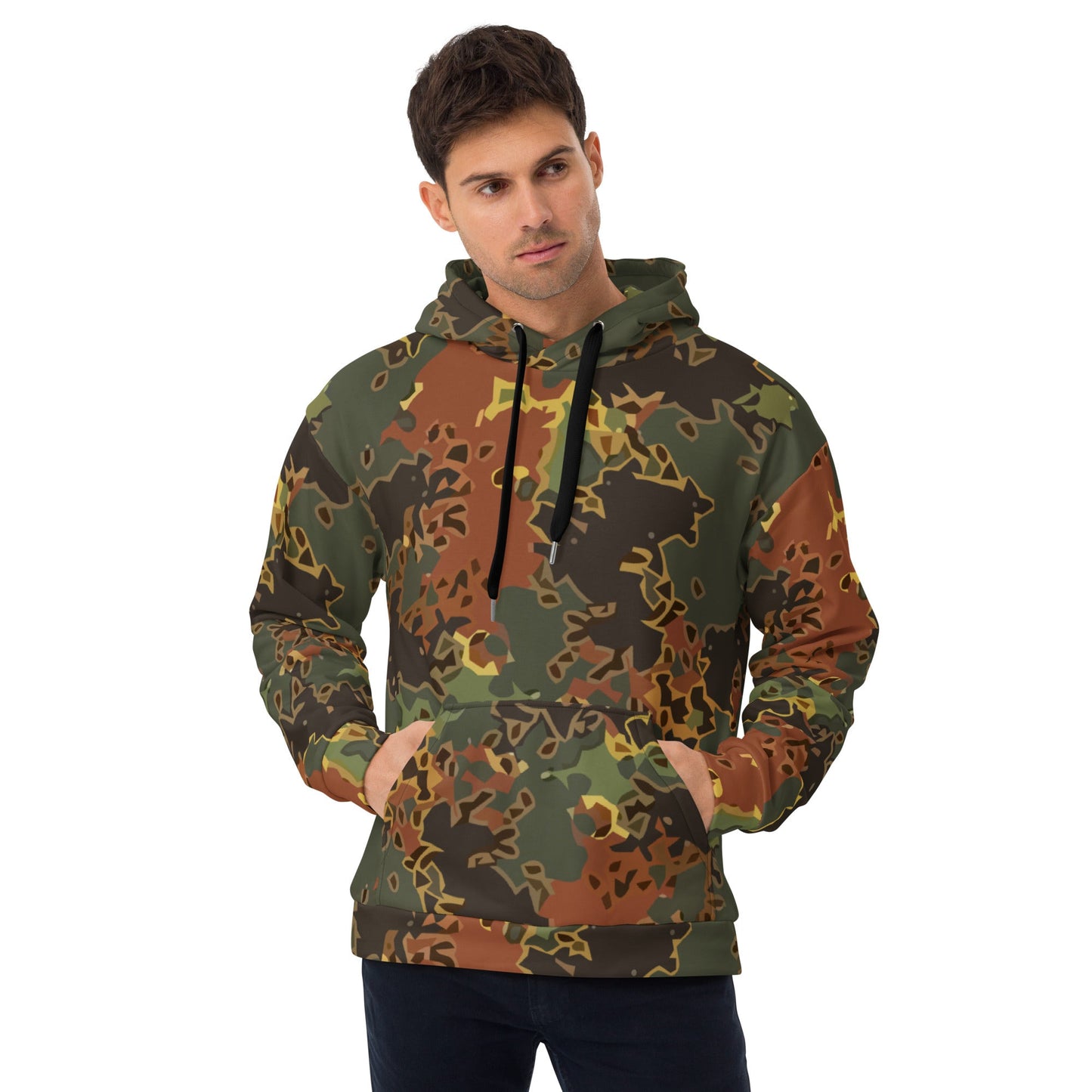 Modern Warfare Fractal Flecktarn Autumn CAMO Unisex Hoodie - 2XS - Hoodies