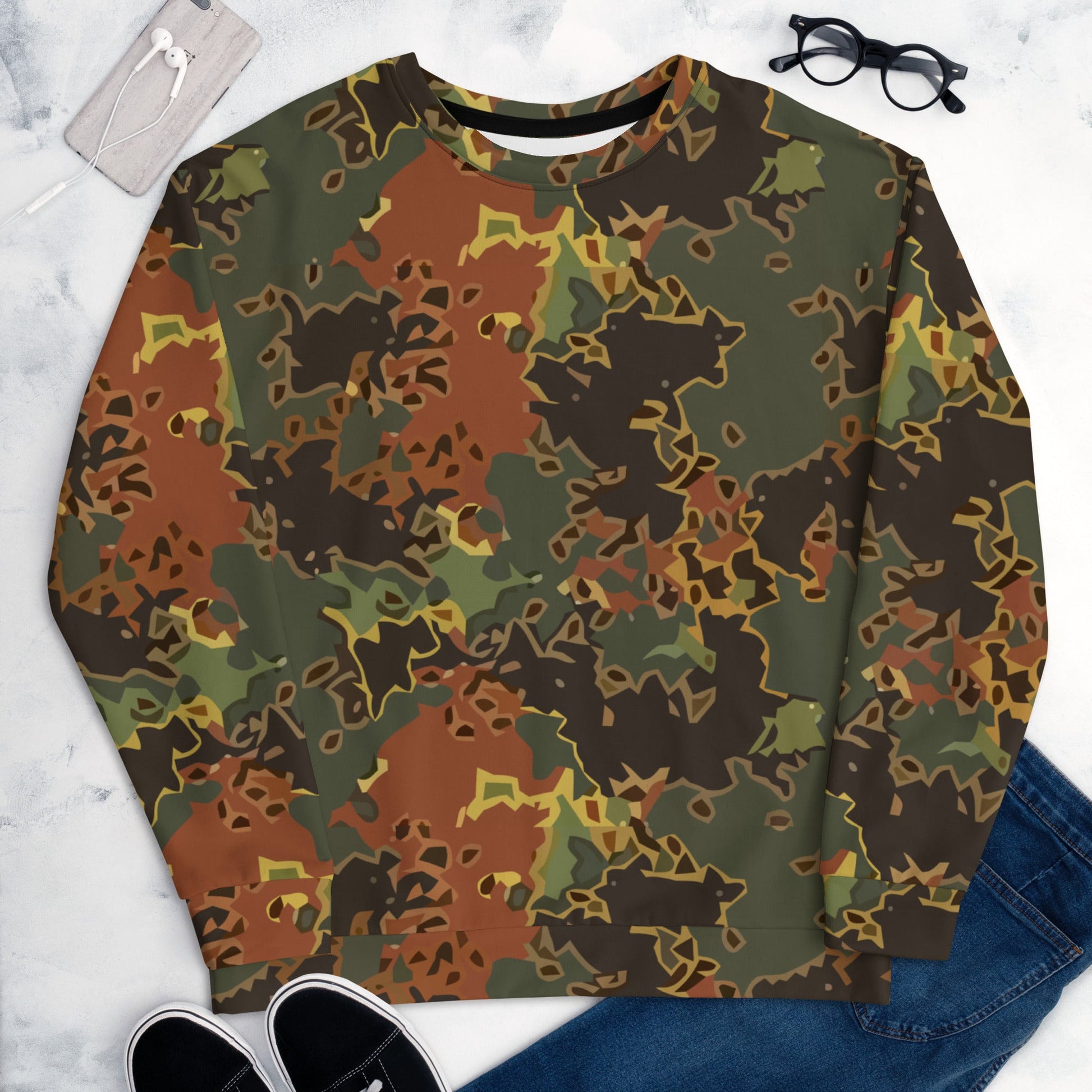 Modern Warfare Fractal Flecktarn Autumn CAMO Unisex Sweatshirt - Sweatshirts