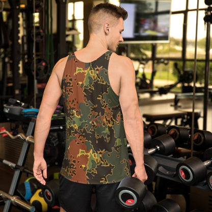 Modern Warfare Fractal Flecktarn Autumn CAMO Unisex Tank Top - Tops