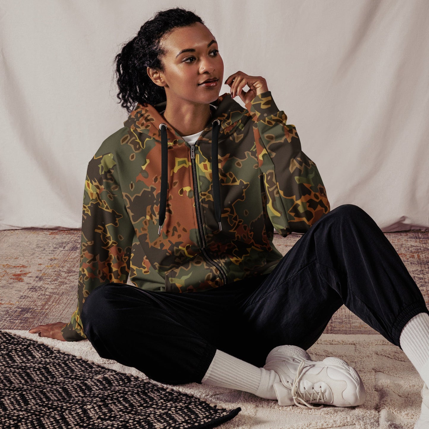 Modern Warfare Fractal Flecktarn Autumn CAMO Unisex zip hoodie Zip Hoodies