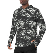Partizan Ghost Night CAMO Mens Sunscreen Sports Hoodie With Thumb Holes - S / White