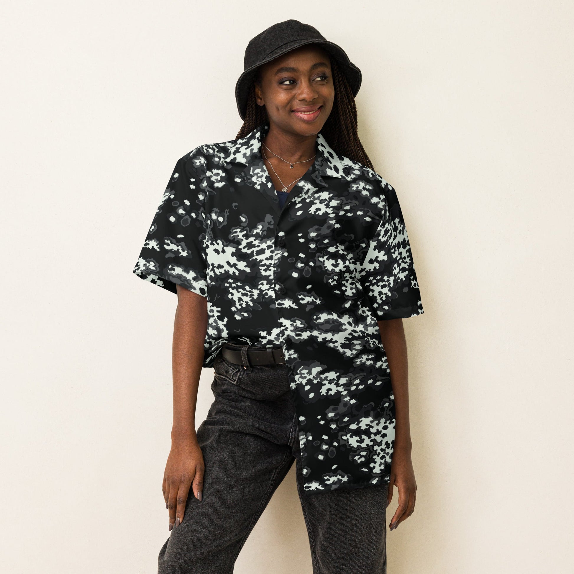 Modern Warfare Partizan Ghost Night CAMO Unisex button shirt - Button Shirts