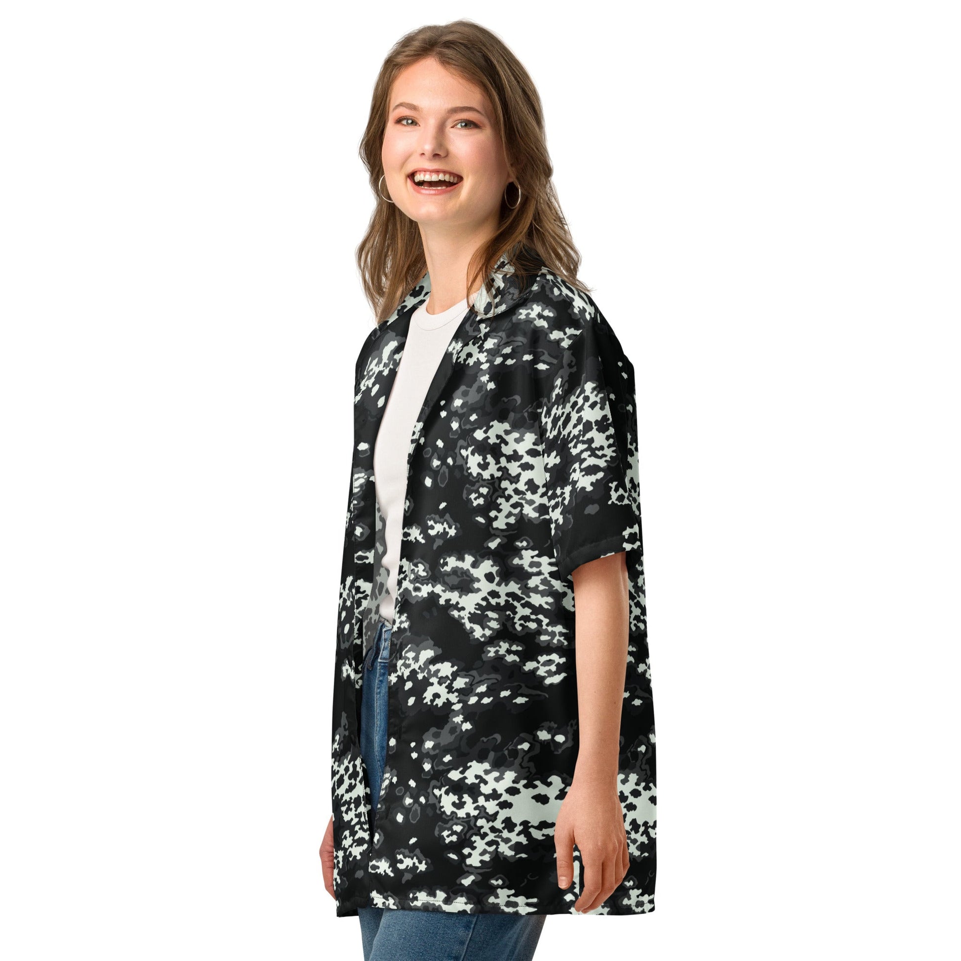 Modern Warfare Partizan Ghost Night CAMO Unisex button shirt - Button Shirts