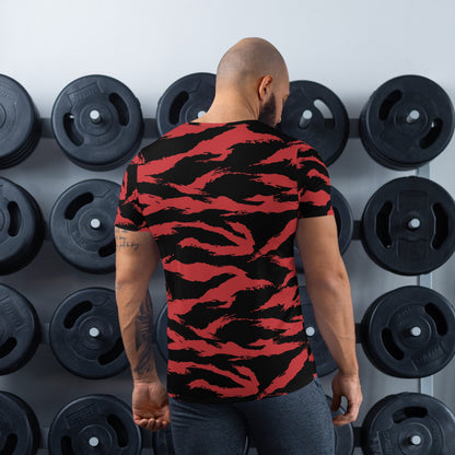 Modern Warfare Red Tiger Stripe CAMO Men’s Athletic T-shirt - Mens T-Shirt