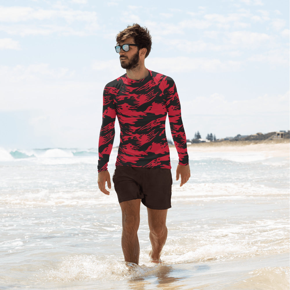 Modern Warfare Red Tiger Stripe CAMO Men’s Rash Guard - XS - Mens