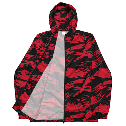 Modern Warfare Red Tiger Stripe CAMO Men’s windbreaker - Mens Windbreaker