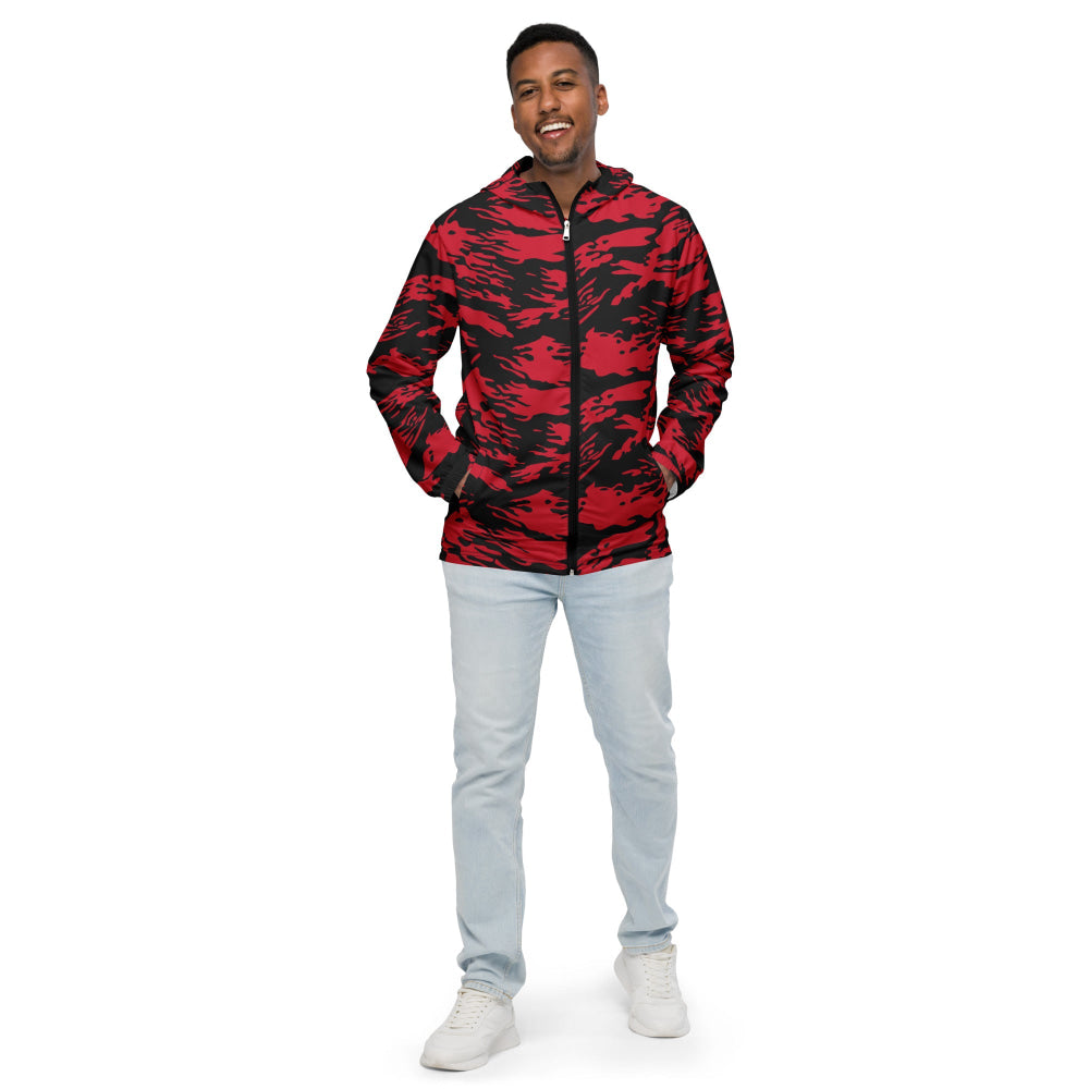 Modern Warfare Red Tiger Stripe CAMO Men’s windbreaker - Mens Windbreaker