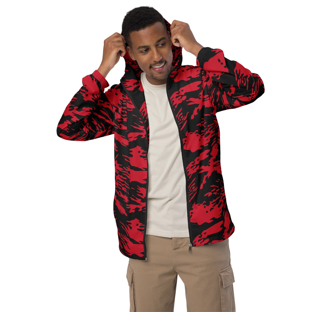 Modern Warfare Red Tiger Stripe CAMO Men’s windbreaker - Mens Windbreaker