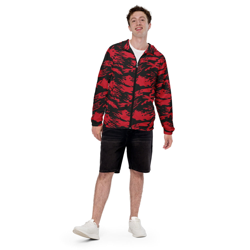 Modern Warfare Red Tiger Stripe CAMO Men’s windbreaker - Mens Windbreaker