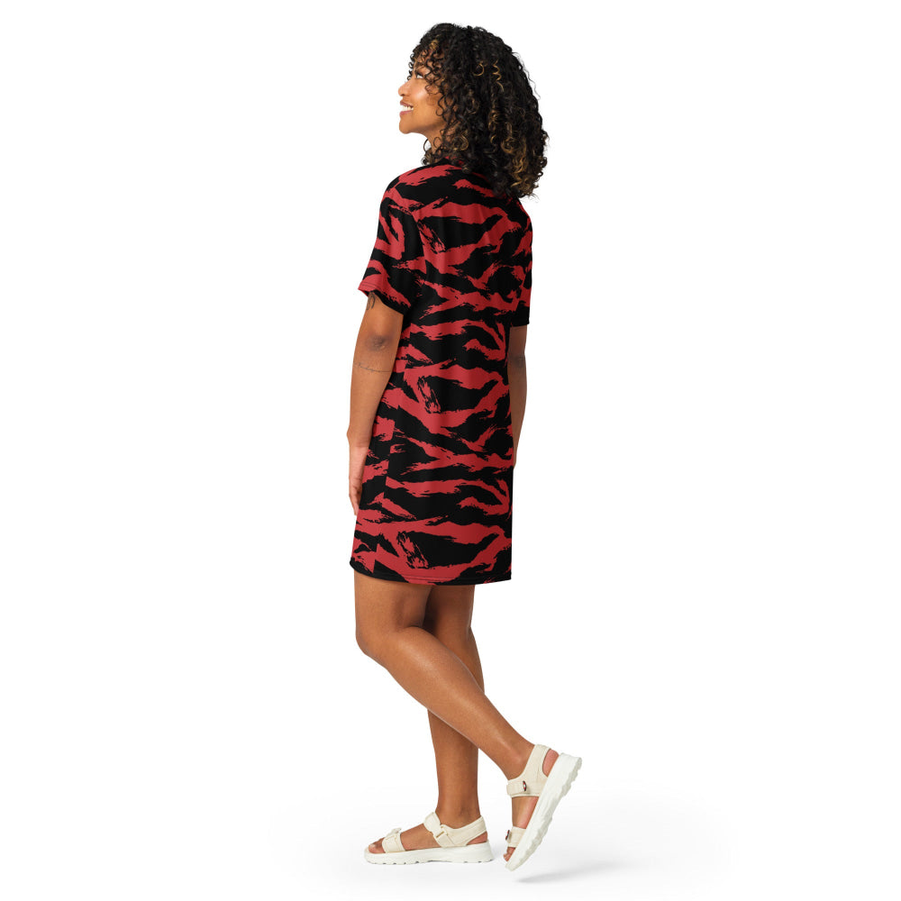 Modern Warfare Red Tiger Stripe CAMO T-shirt dress - Womens T-Shirt Dress