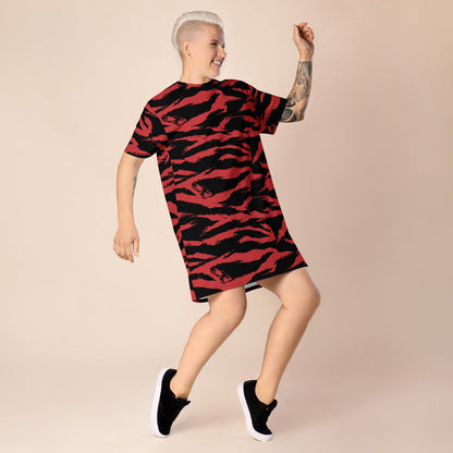 Modern Warfare Red Tiger Stripe CAMO T-shirt dress - Womens T-Shirt Dress