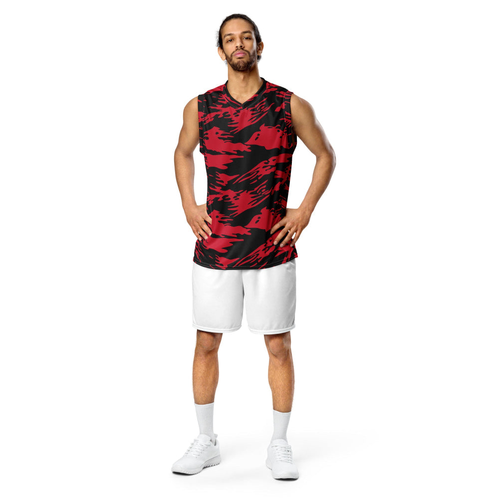 Modern Warfare Red Tiger Stripe CAMO unisex basketball jersey - Unisex Basketball Jersey