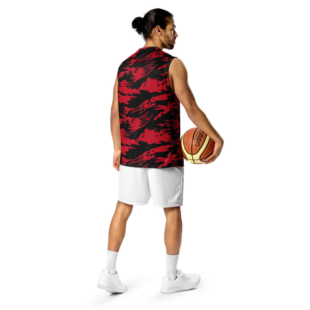 Modern Warfare Red Tiger Stripe CAMO unisex basketball jersey - Unisex Basketball Jersey