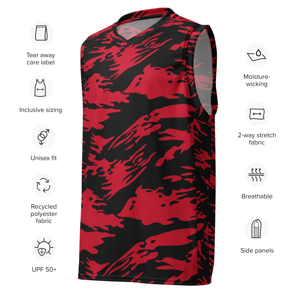 Modern Warfare Red Tiger Stripe CAMO unisex basketball jersey - Unisex Basketball Jersey