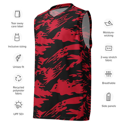 Modern Warfare Red Tiger Stripe CAMO unisex basketball jersey - Unisex Basketball Jersey