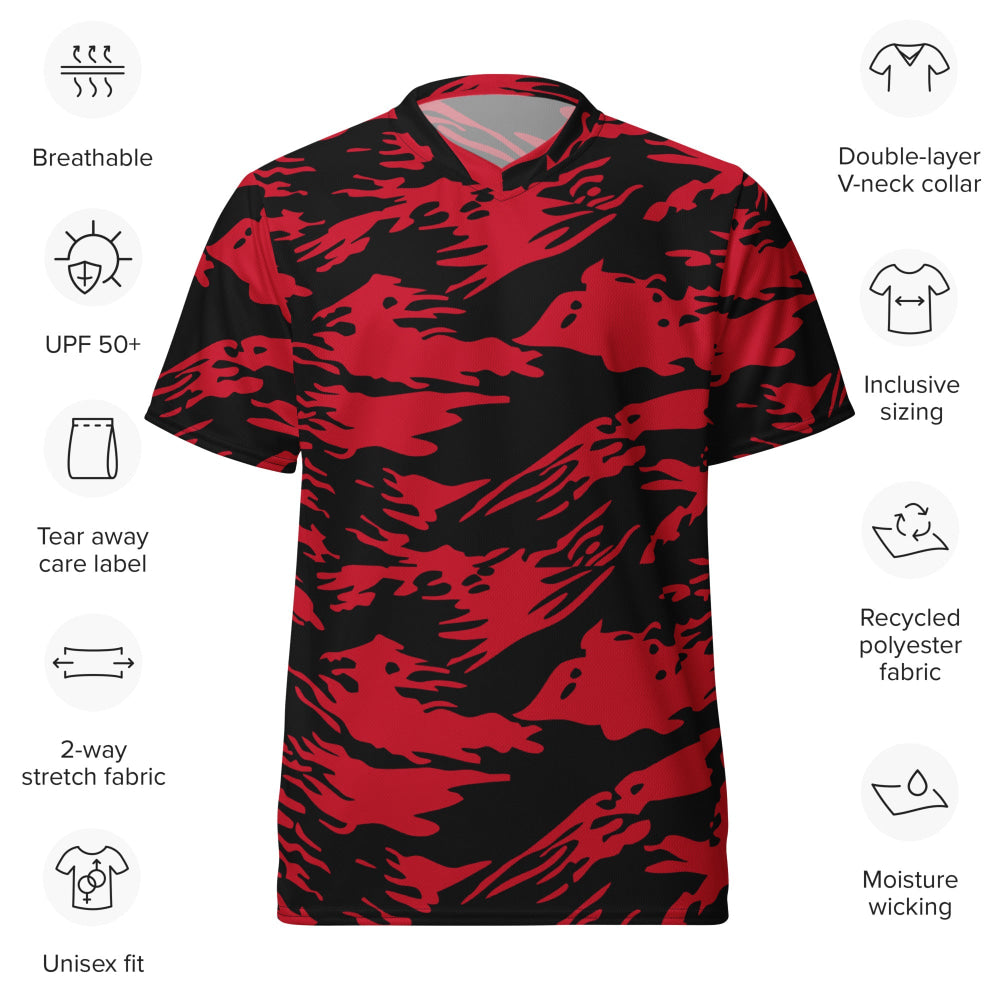 Modern Warfare Red Tiger Stripe CAMO unisex sports jersey - Unisex Sports Jersey