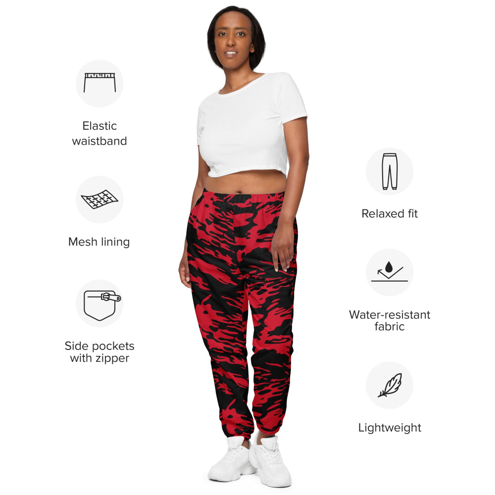 Modern Warfare Red Tiger Stripe CAMO Unisex track pants - Track Pants