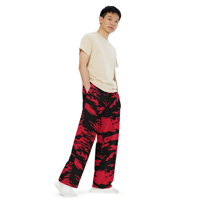 Modern Warfare Red Tiger Stripe CAMO unisex wide-leg pants - Unisex Wide-Leg Pants