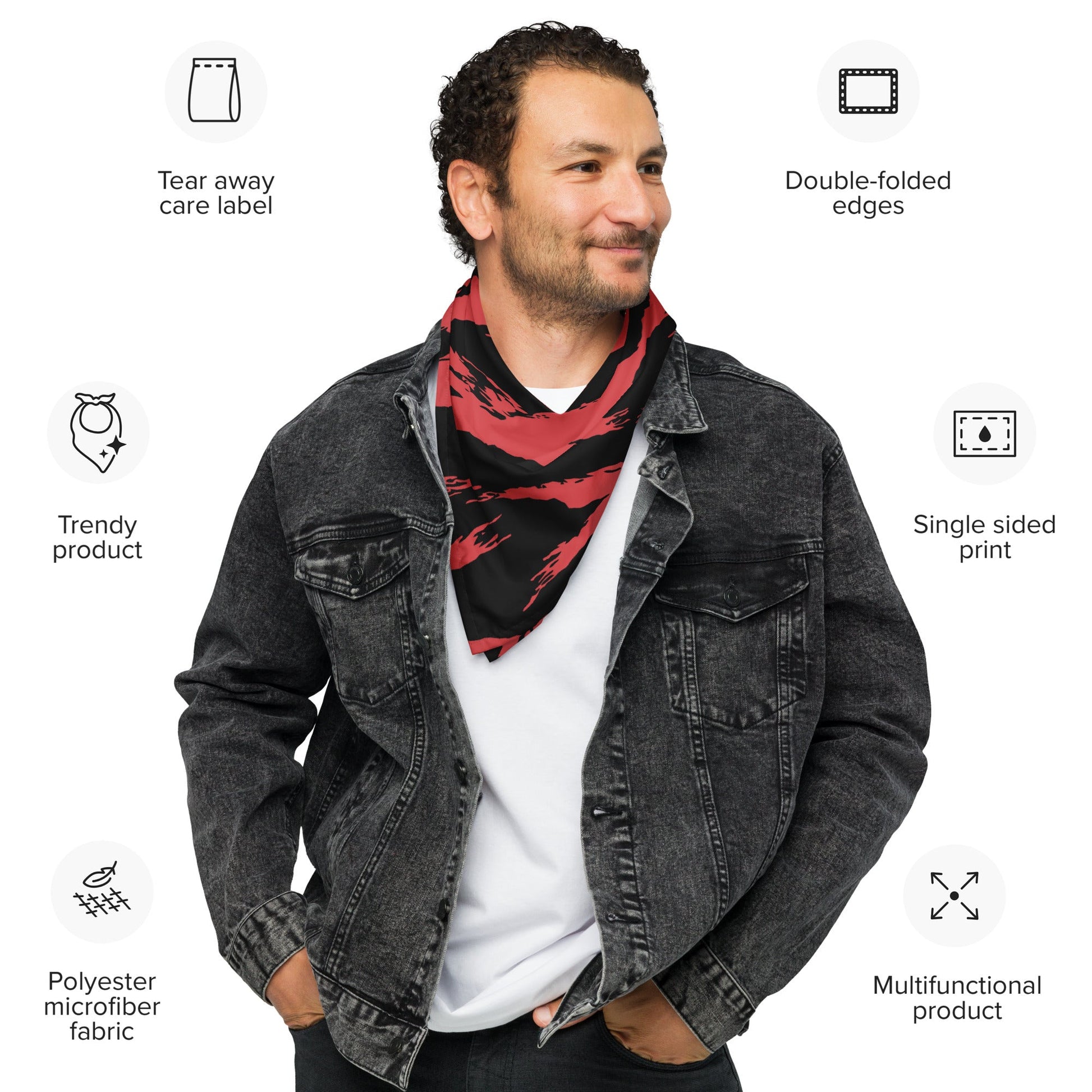 Modern Warfare Tiger Stripe Red and Black CAMO bandana Bandanas