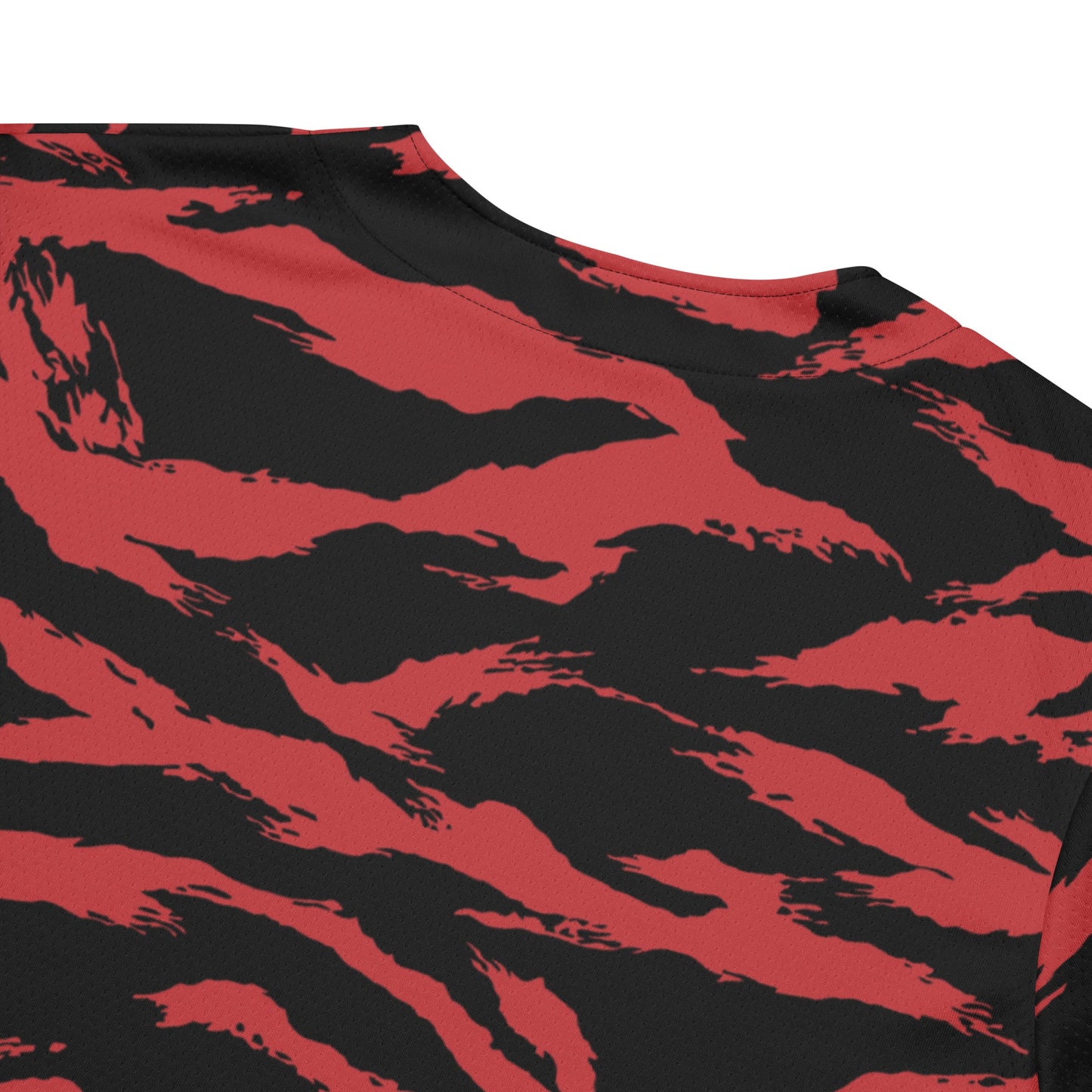 Modern Warfare Tiger Stripe Red and Black CAMO baseball jersey - Baseball Jerseys