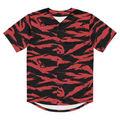 Modern Warfare Tiger Stripe Red and Black CAMO baseball jersey - Baseball Jerseys