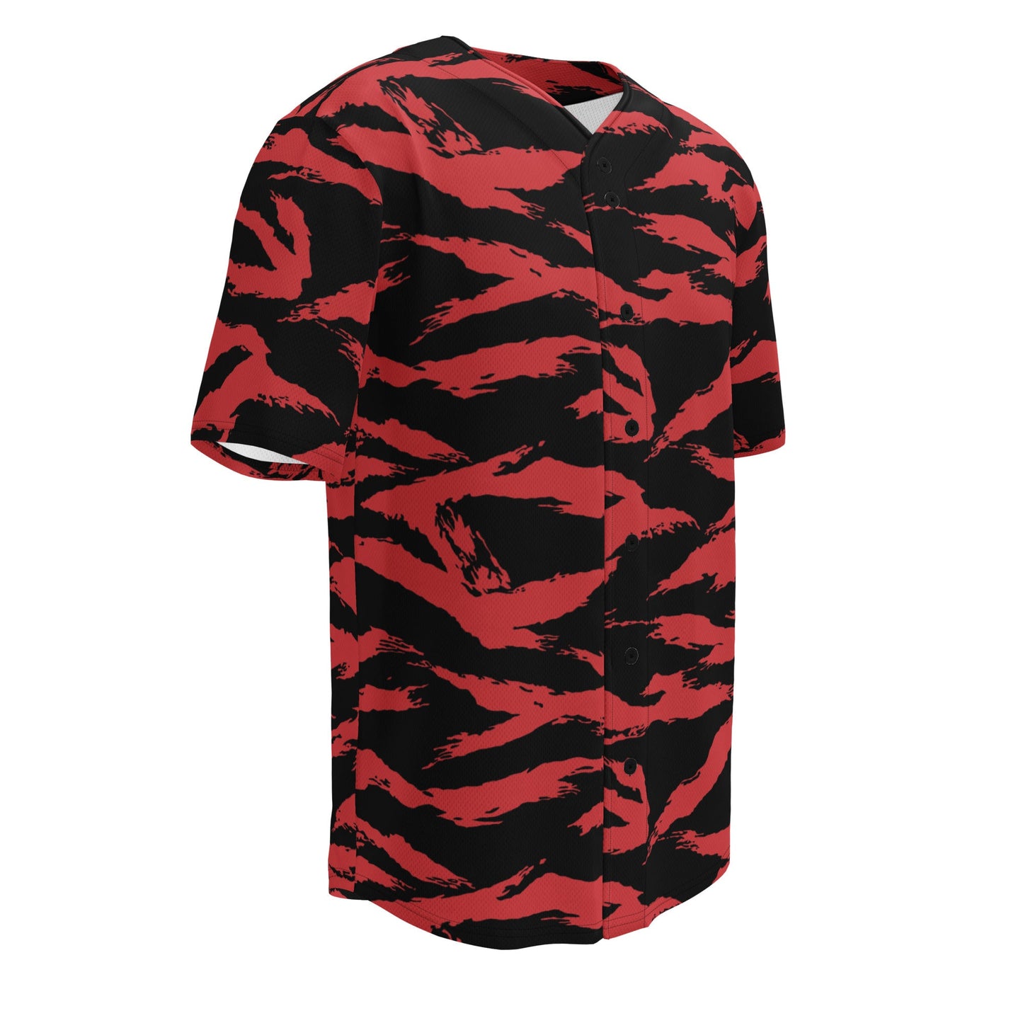 Modern Warfare Tiger Stripe Red and Black CAMO baseball jersey - Baseball Jerseys
