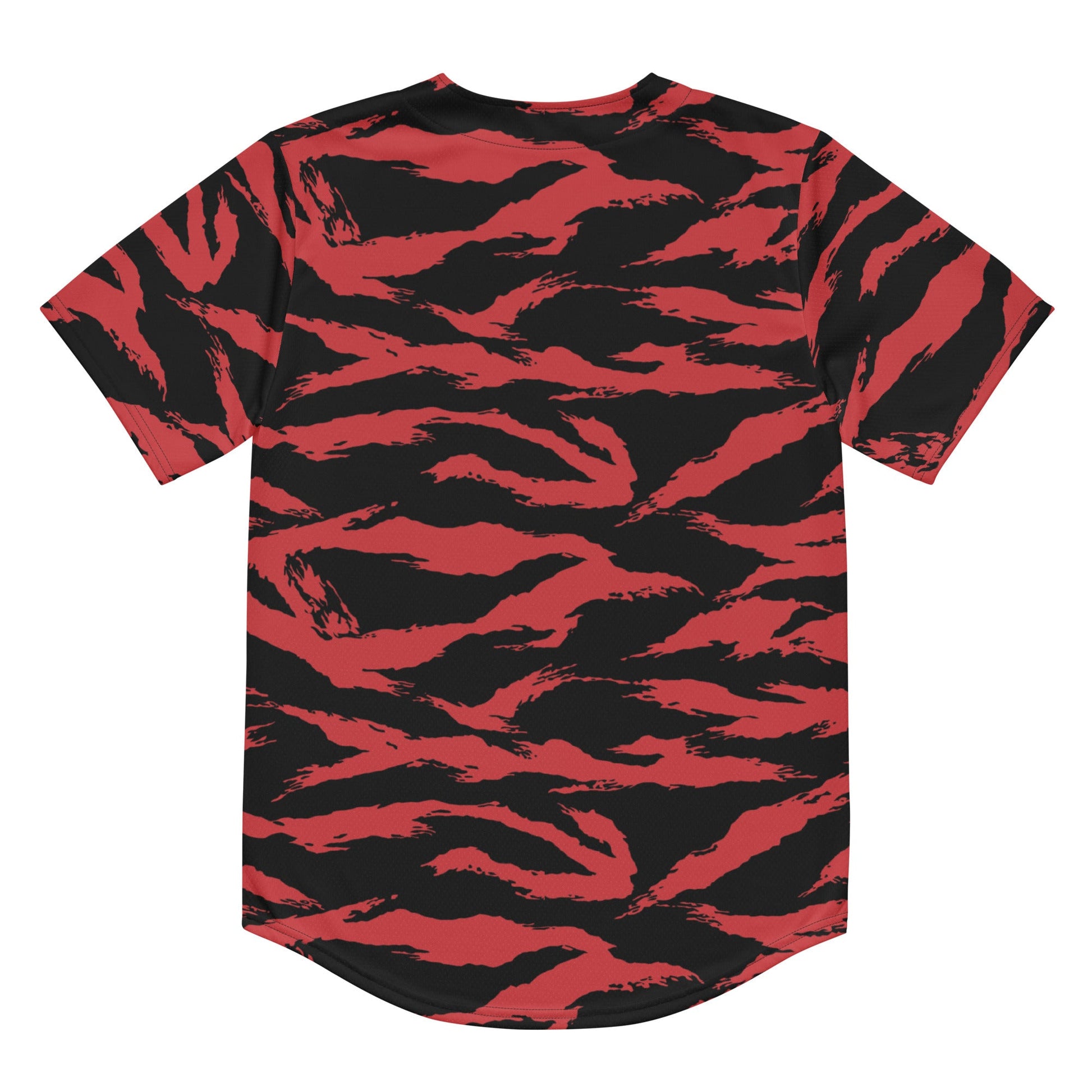 Modern Warfare Tiger Stripe Red and Black CAMO baseball jersey - Baseball Jerseys