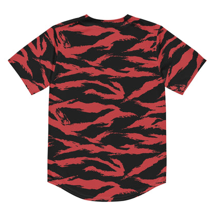 Modern Warfare Tiger Stripe Red and Black CAMO baseball jersey - Baseball Jerseys