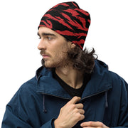 Tiger Stripe Crimson CAMO Beanie - Head