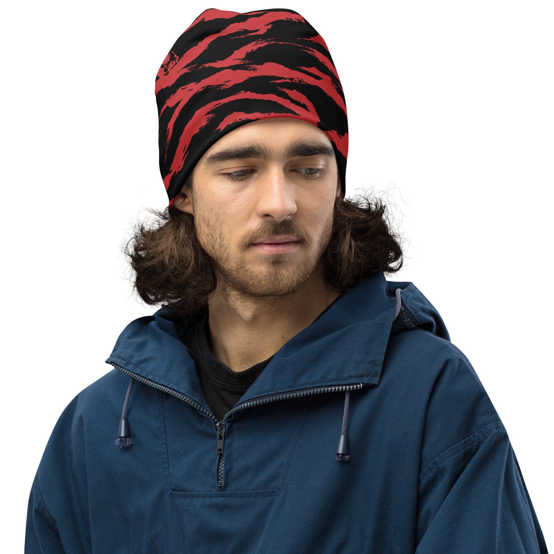 Modern Warfare Tiger Stripe Red and Black CAMO Beanie S Beanies
