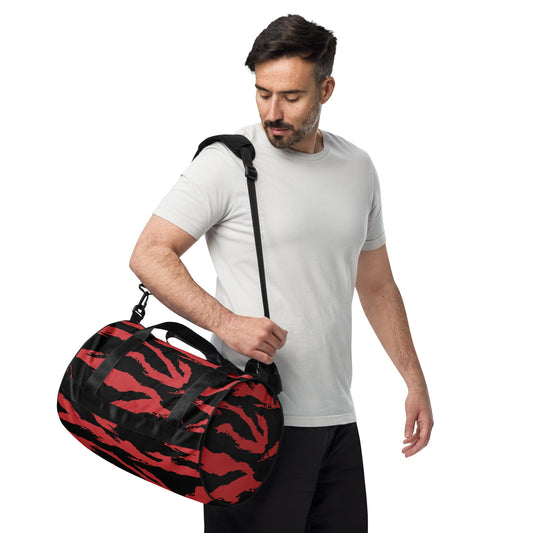 Modern Warfare Tiger Stripe Red and Black CAMO gym bag - Gym Bags