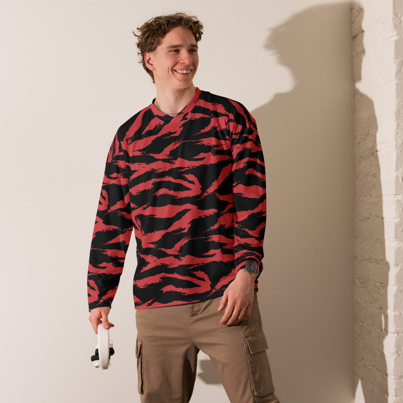 Tiger Stripe Crimson CAMO Unisex Hockey Fan Jersey
