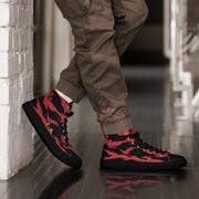 Tiger Stripe Crimson CAMO Mens High-Top Canvas Shoes - Black / 5